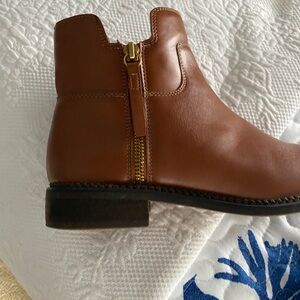 Franco Sarto Tan man made  Ankle Boot with Side Zip both sides